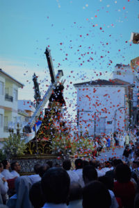 Religious procession in Spanish village